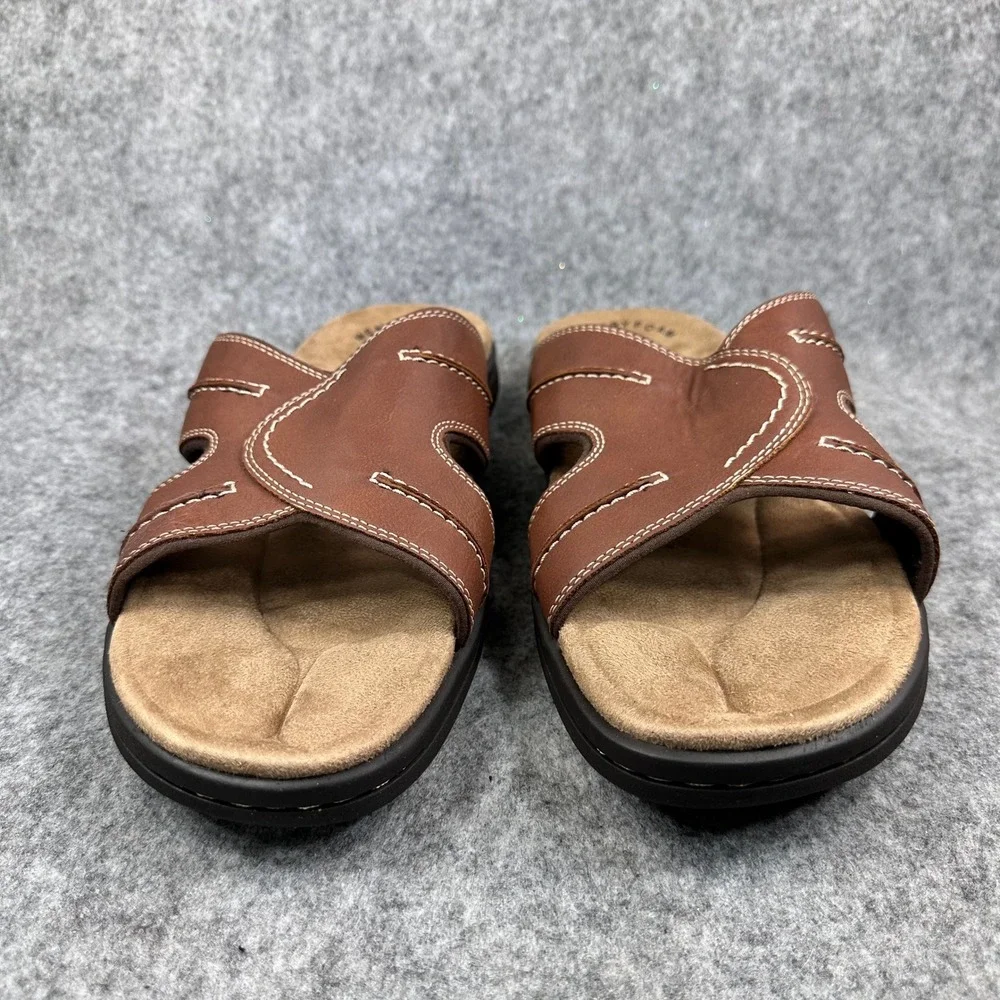 Dockers Sunland Mens Size 12 Chestnut Memory Foam Slide Sandals Casual Shoes New